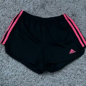 pink and black adidas shorts